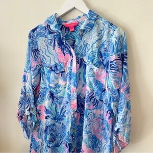 Lily Pulitzer Shirt Tunic swimwear cover up size S